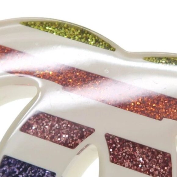 CHANEL CC Logo Rainbow Multicolor Lame Brooch Gold Tone D19C Pin Auth - Picture 4 of 10